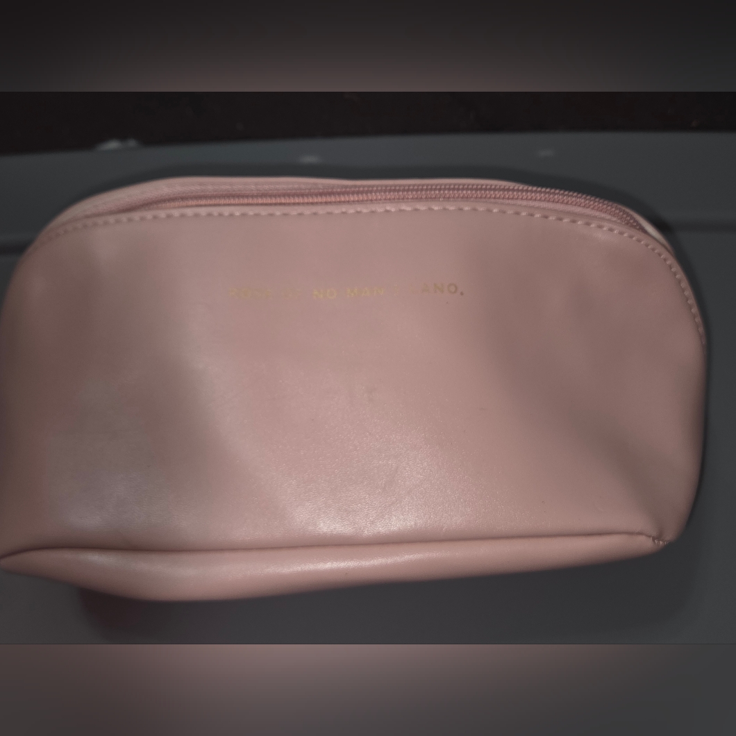 Rose Of No Mans Land Light Pink  Gold Makeup Case Bag